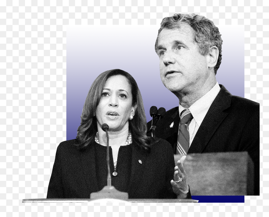 Illustration Of Sherrod Brown And Kamala Harris, HD Png Download - bernie sanders head png