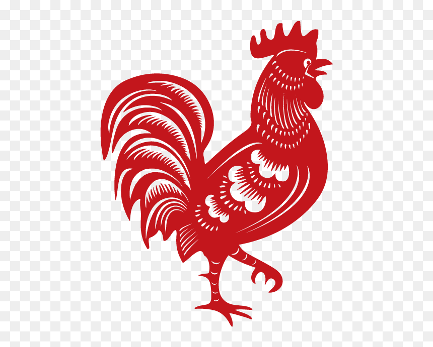 Png Year Of The Rooster - Chinese Paper Cutting Rooster, Transparent Png - turtwig png