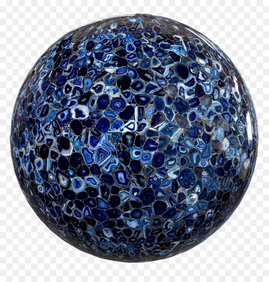 Blue Agathe Polished Semi Precious - Sphere, HD Png Download - blue texture png