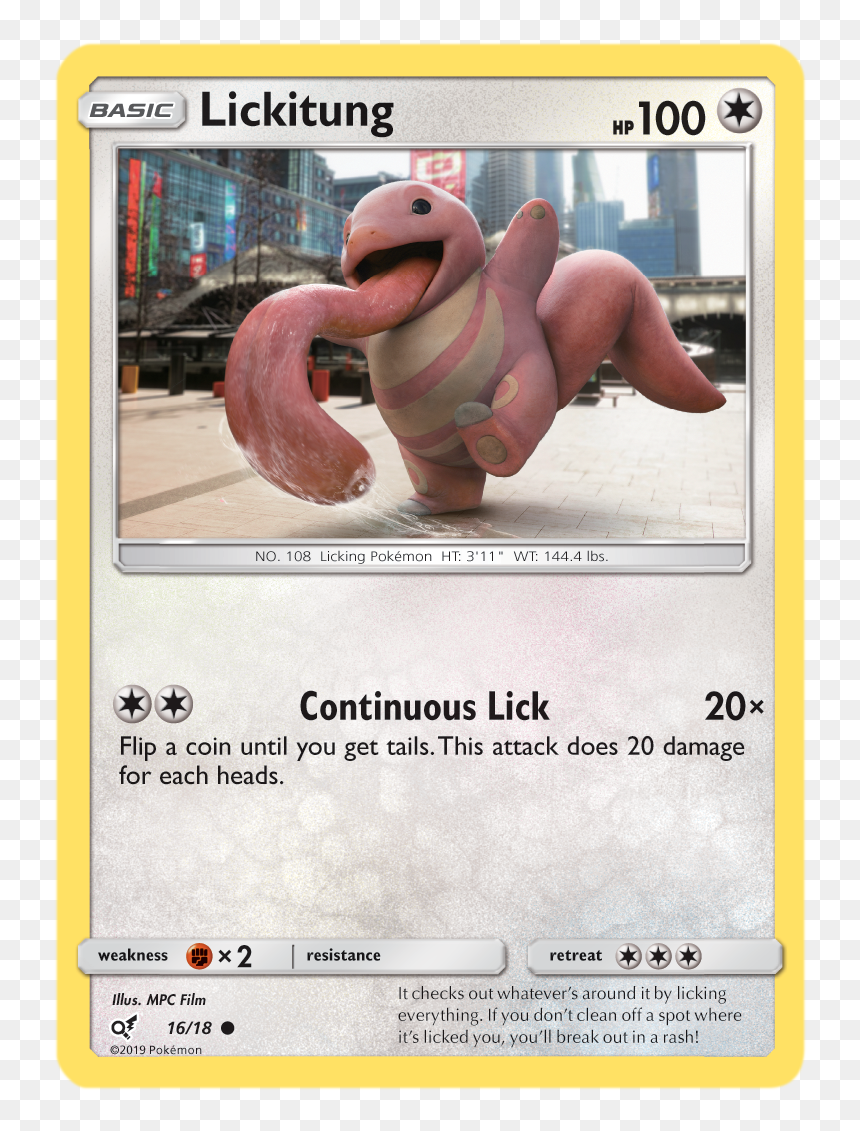 Lickitung - 16/18 - Holo Common - Pokemon Detective Pikachu Lickitung, HD Png Download - lickitung png