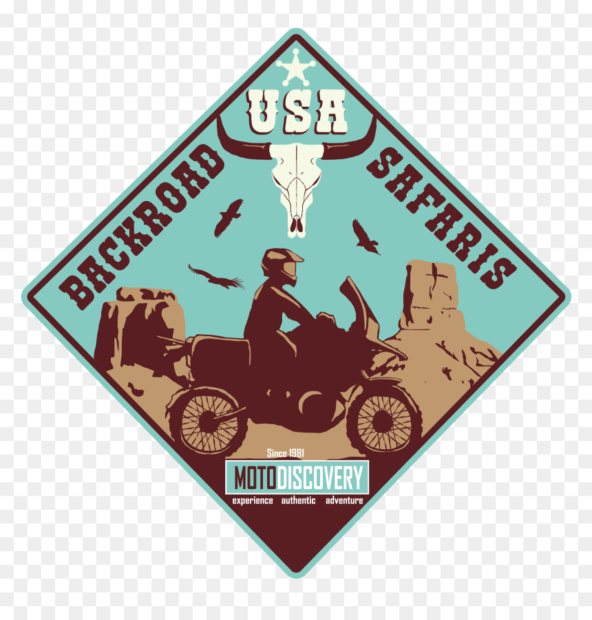 Motodiscovery Usa Backroad Safari Motorcycle Tours - Traffic Sign, HD Png Download - motorcycle rider png