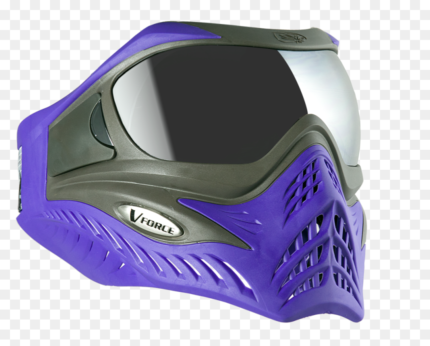 Purple On Grey V-force Grill Paintball Mask - Purple Paintball Mask, HD Png Download - paintball mask png