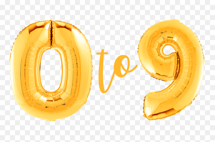 0 9 Gold 30" Foil Number - Pj Mask Number 0, HD Png Download - gold numbers png