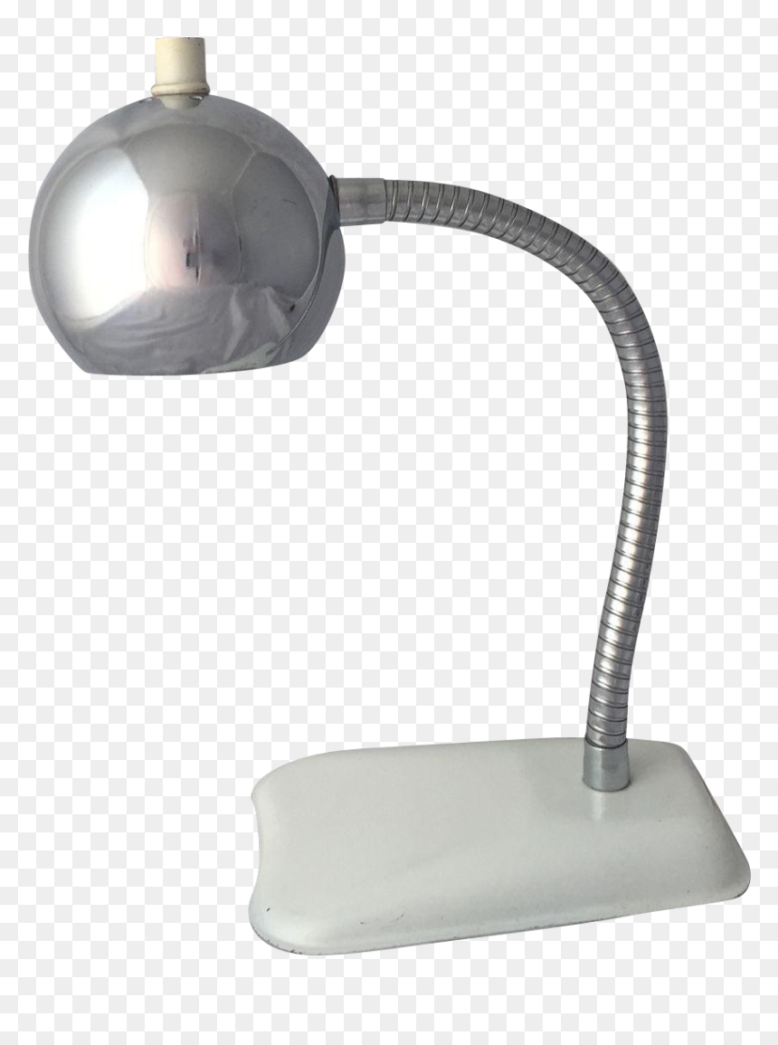 Vintage Chrome Gooseneck Desk Lamp Eye Ball Mid Century - Lamp, HD Png Download - desk lamp png