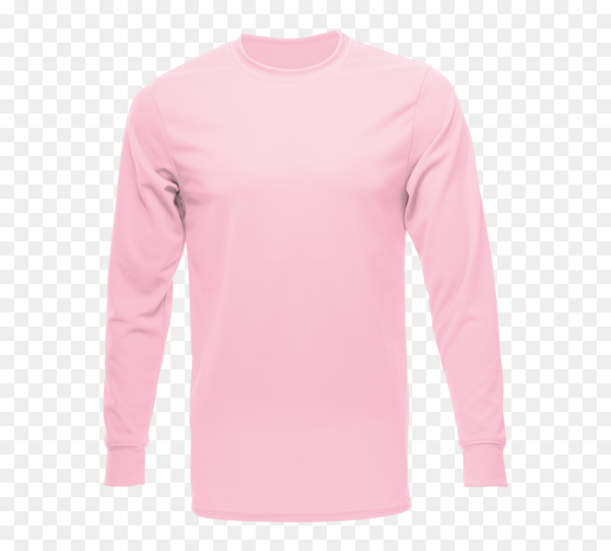 Unisex Long Sleeve Dry Shirt, Light Pink - Unisex Long Sleeve Shirt, HD Png Download - pink shirt png