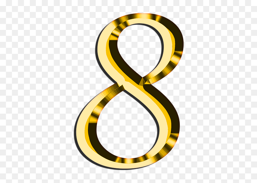 Pay, 8, School, Training, Leave, Read, Know, Gold - Transparent Background 8 Png, Png Download - gold numbers png