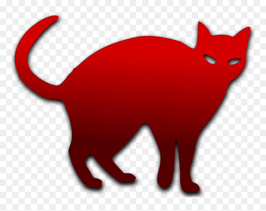 Black Cat,silhouette,small To Medium Sized Cats - Red Cat Silhouette, HD Png Download - cats.png