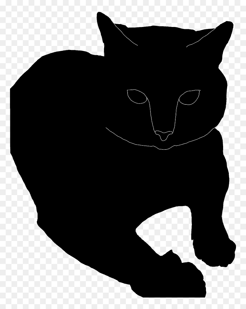 Silhouette Of A Cat - Cat Yawns, HD Png Download - cats.png