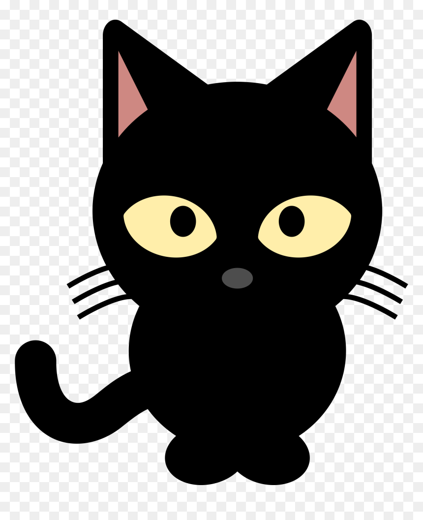 Clipart Cat Clear Background - Cute Black Cat Clipart, HD Png Download - cats.png