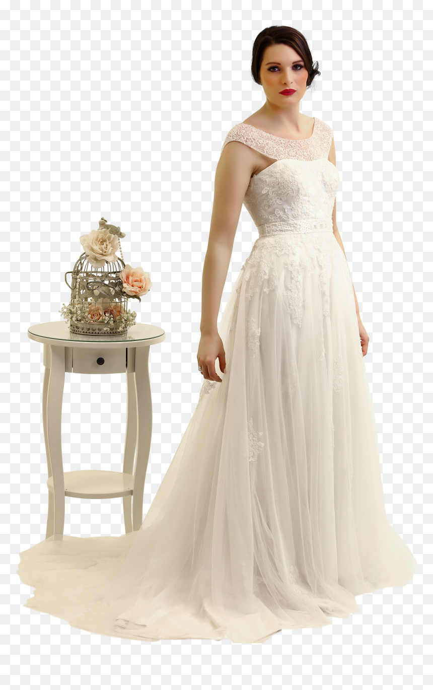 Beatrice Lace Fit And Flare Wedding Dress - Wedding Dress, HD Png Download - wedding dresses png