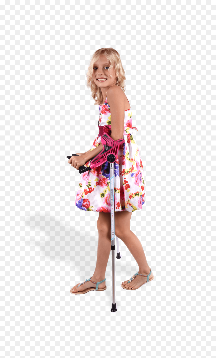 Girl Step With Smartcrutch - Girl, HD Png Download - crutches png