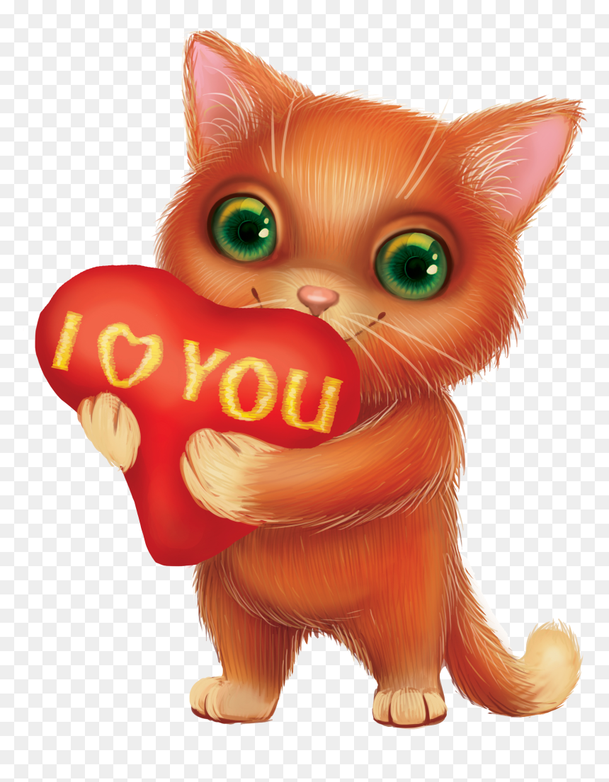Furry Holding Heart, HD Png Download - happy cat png