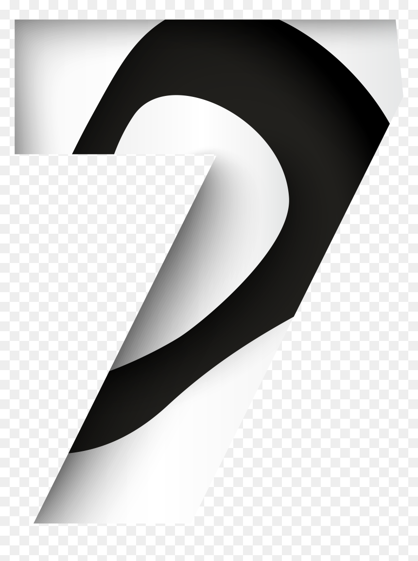 Number Black White Png, Transparent Png - seven png