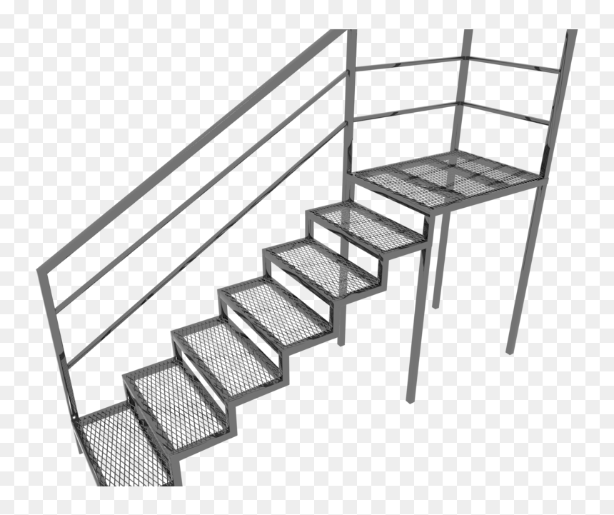 Metal Stairs 3d Model, HD Png Download - outside png