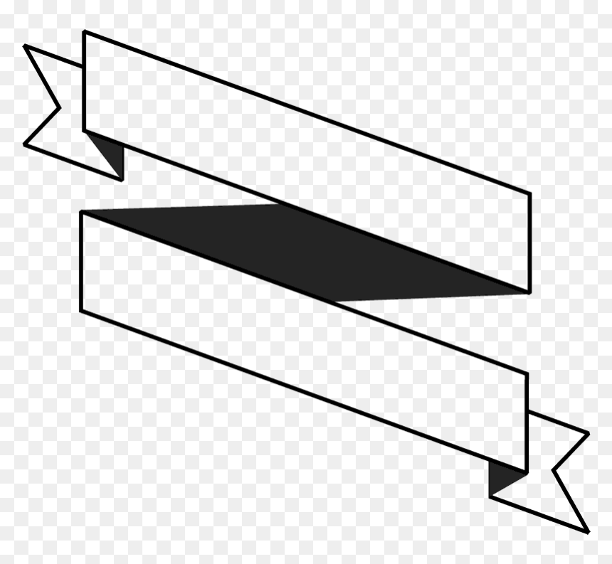 Double Banner Outline Rubber Stamp - Transparent Banner Outline, HD Png Download - stamp outline png
