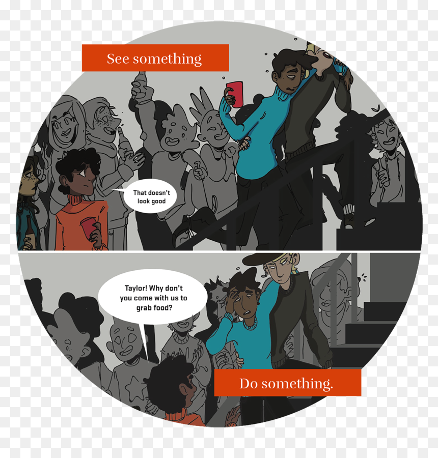 Image Showing An Apparently Drunk Student Being Walked - Comics, HD Png Download - house party png