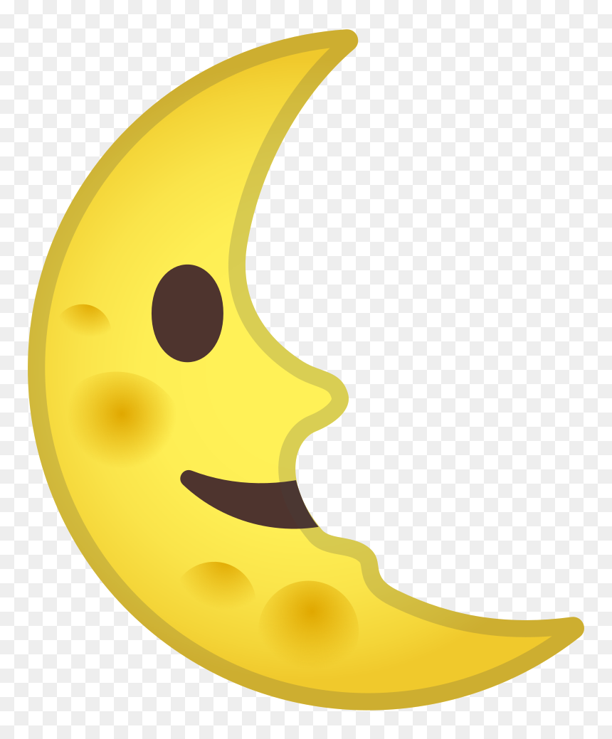 Noto Emoji Pie 1f31c - Emoticon Luna, HD Png Download - banana emoji png