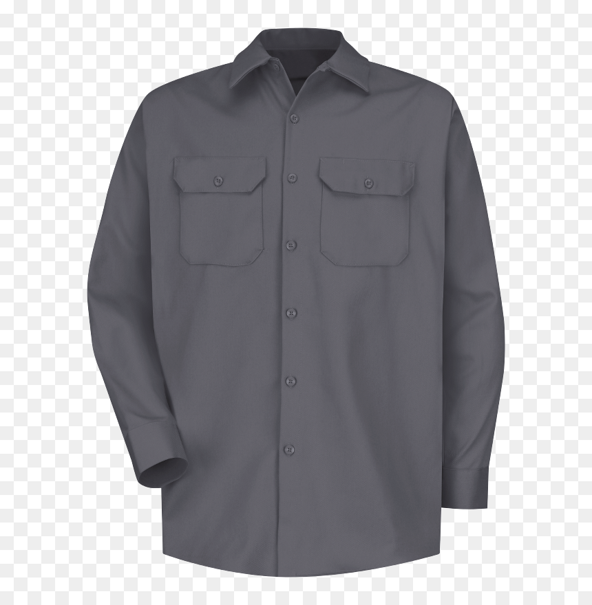Men"s Long Sleeve Deluxe Heavyweight Cotton Shirt - Pocket, HD Png Download - shirt pocket png