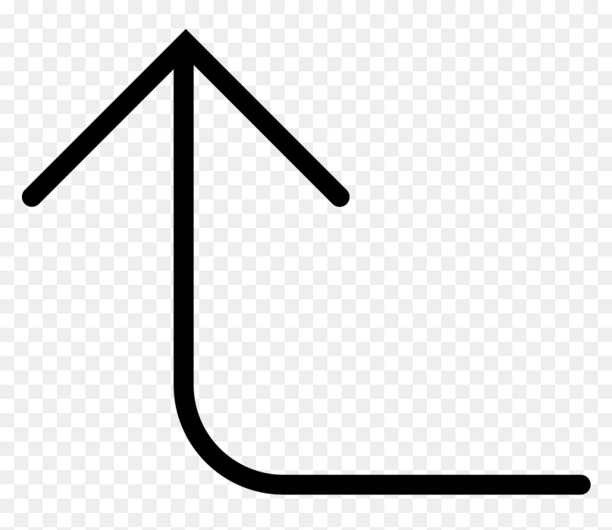 Curve Thin Up Arrow - Стрелка Влево И Вверх, HD Png Download - thin white line png