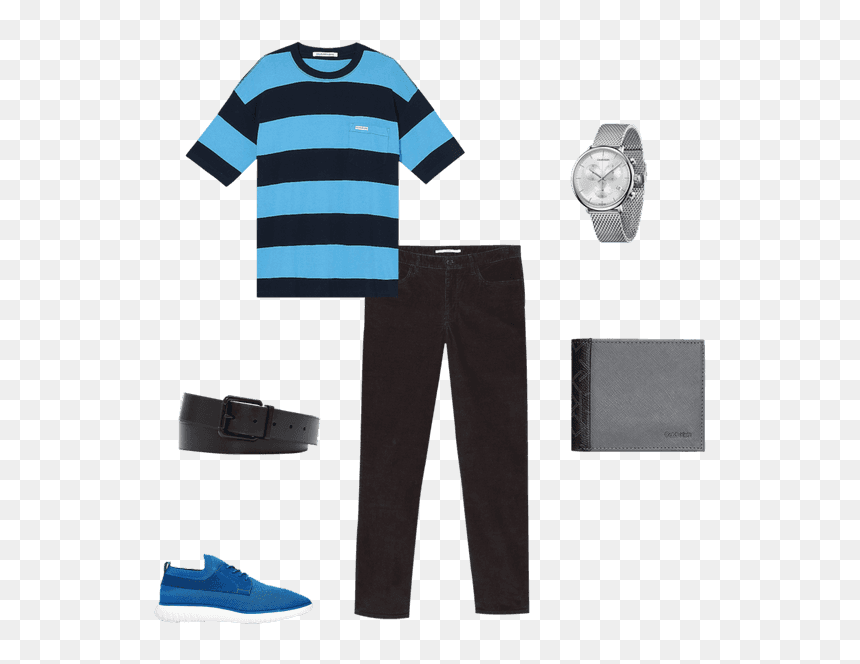 Calvin Klein Wide Stripe Pocket T Shirt, HD Png Download - shirt pocket png