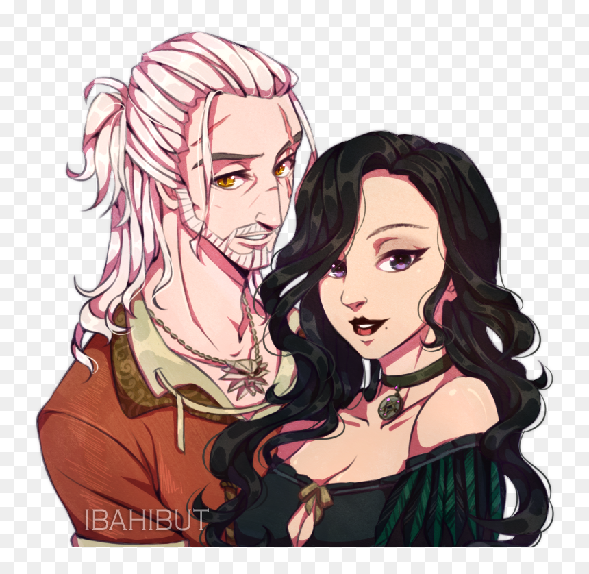 “papa Geralt & Mama Yennefer - Geralt Of Rivia Anime Art, HD Png Download - geralt png