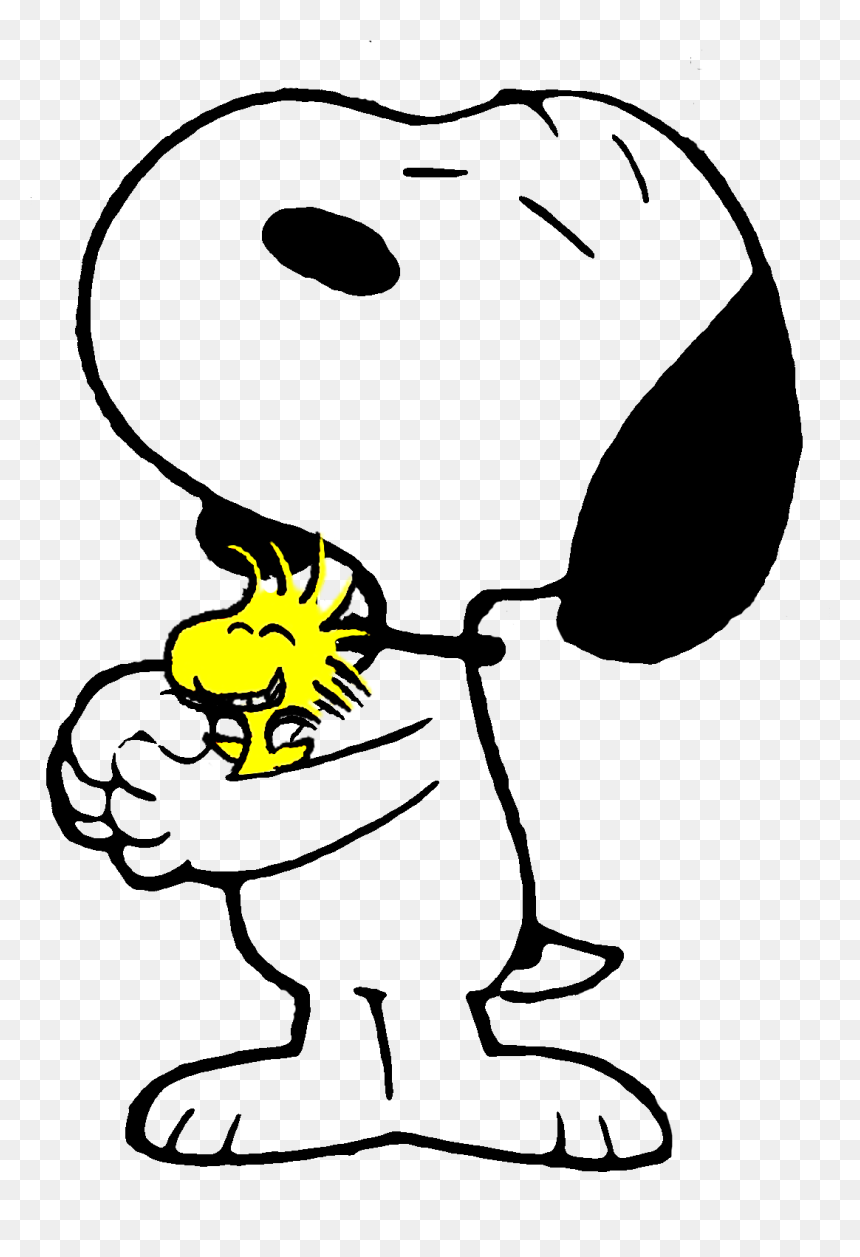 Snoopy Hugging His Friend By Bradsnoopy On - Hug, HD Png Download - hugging png