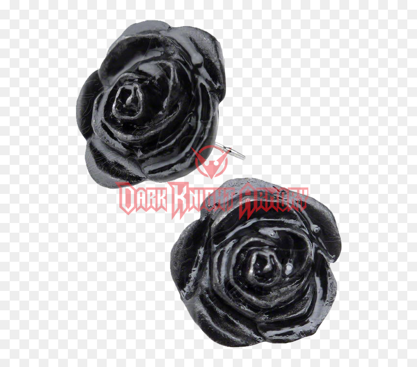 Black Rose Stud Earrings - Rose Earring, HD Png Download - gothic rose png