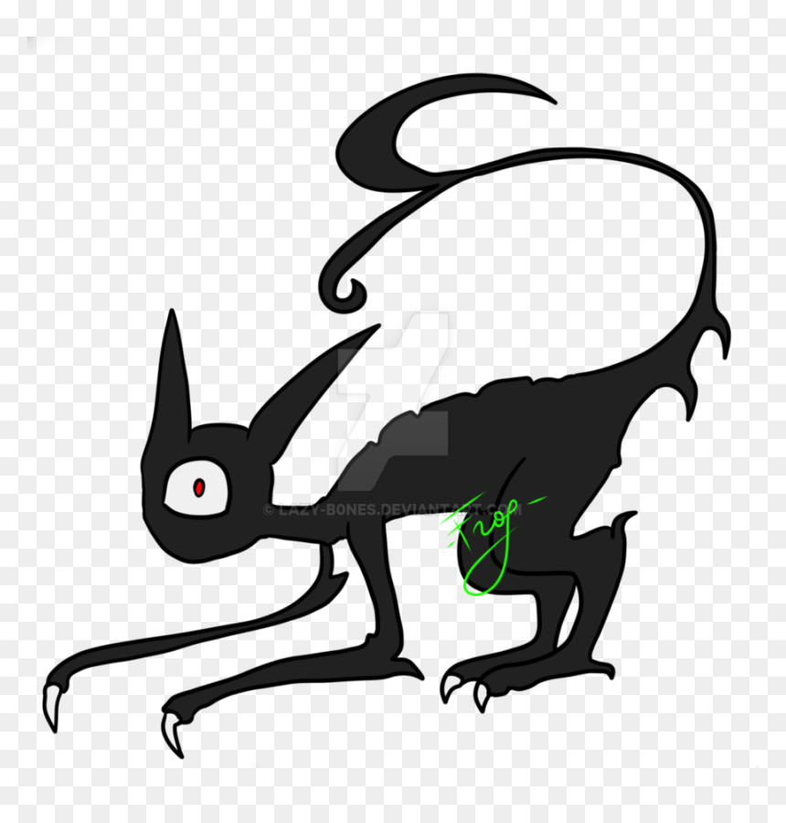 Cartoon,clip Art,line Art,tail,fictional Character,black - Cartoon, HD Png Download - shadow monster png