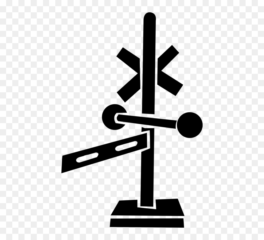 Vector Illustration Of Rail Transport Locomotive Railway - Graphic Design, HD Png Download - railroad crossing sign png