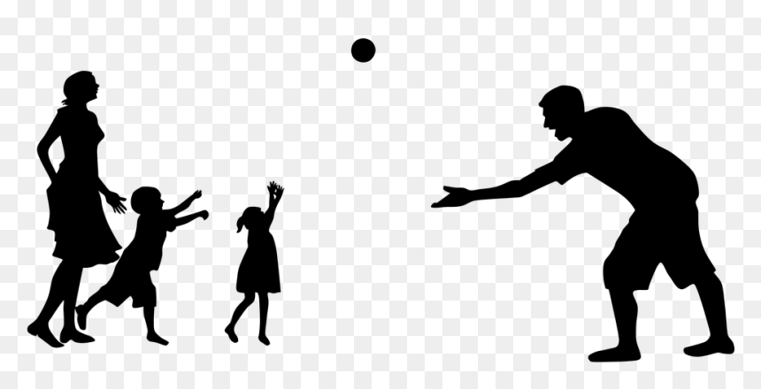 Boy Child Dad - Silhouette People Playing Png, Transparent Png - child playing png