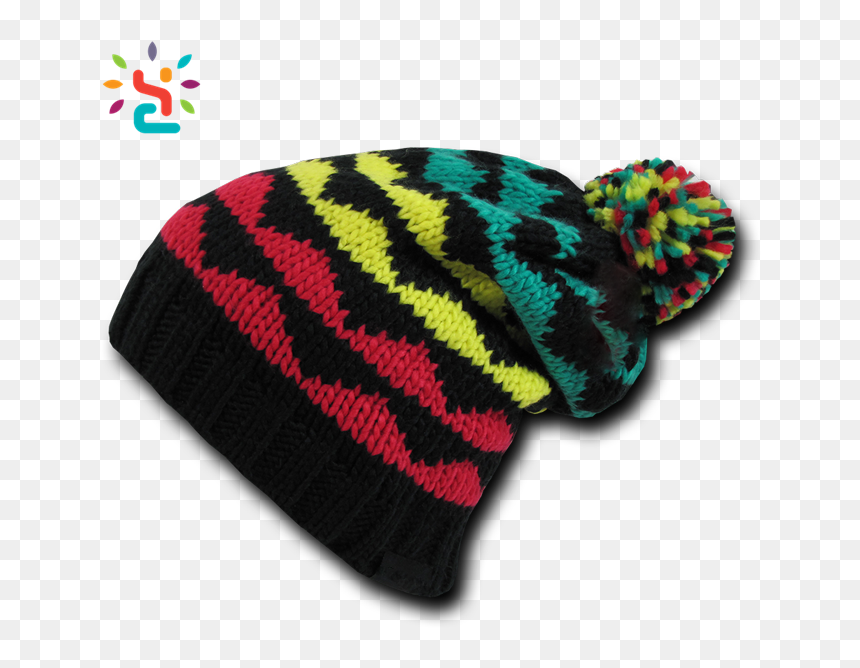 Jamaica Knitted Rasta Hat,striped Crochet Patterns - Beanie, HD Png Download - rasta hat png
