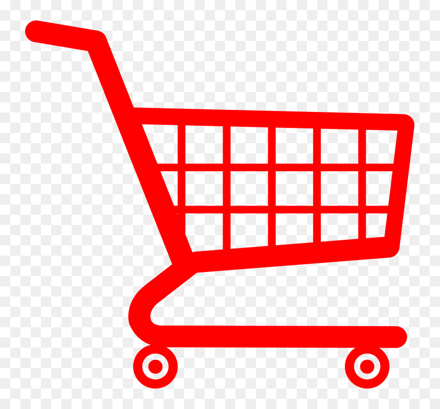 Clip Art Of Street Food Retail Thin Line Icon - Red Shopping Basket Icon, HD Png Download - food cart png
