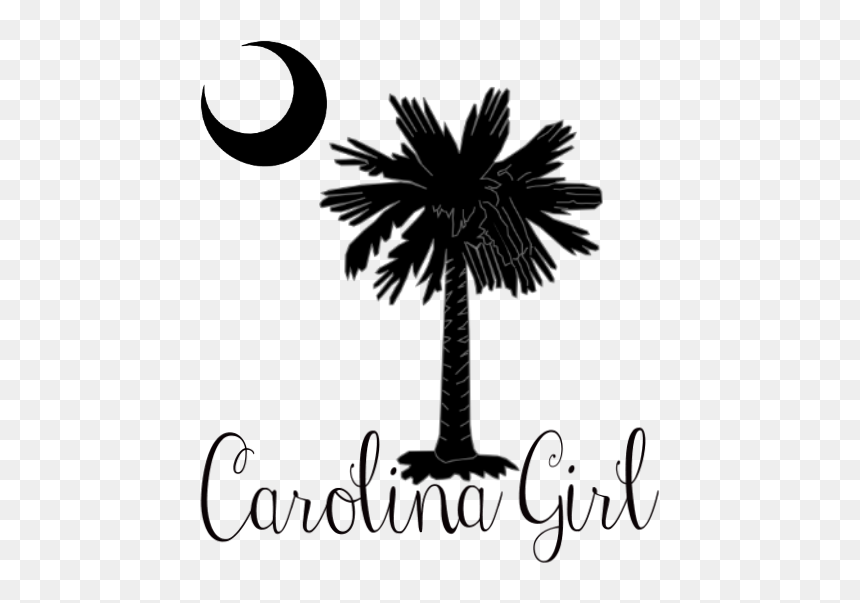 Clip Art Flag With Palm Tree And Moon - South Carolina Palmetto Tree Png, Transparent Png - crescent moon emoji png