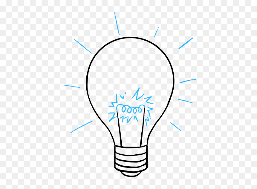 How To Draw A - Make A Light Bulb Drawing, HD Png Download - edison bulb png