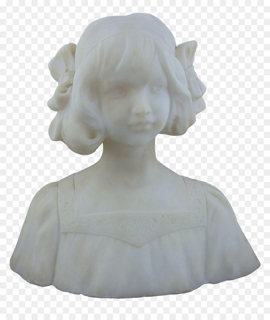 Hand Carved Marble Bust Of A Young Girl-19th C - Bust, HD Png Download - marble bust png