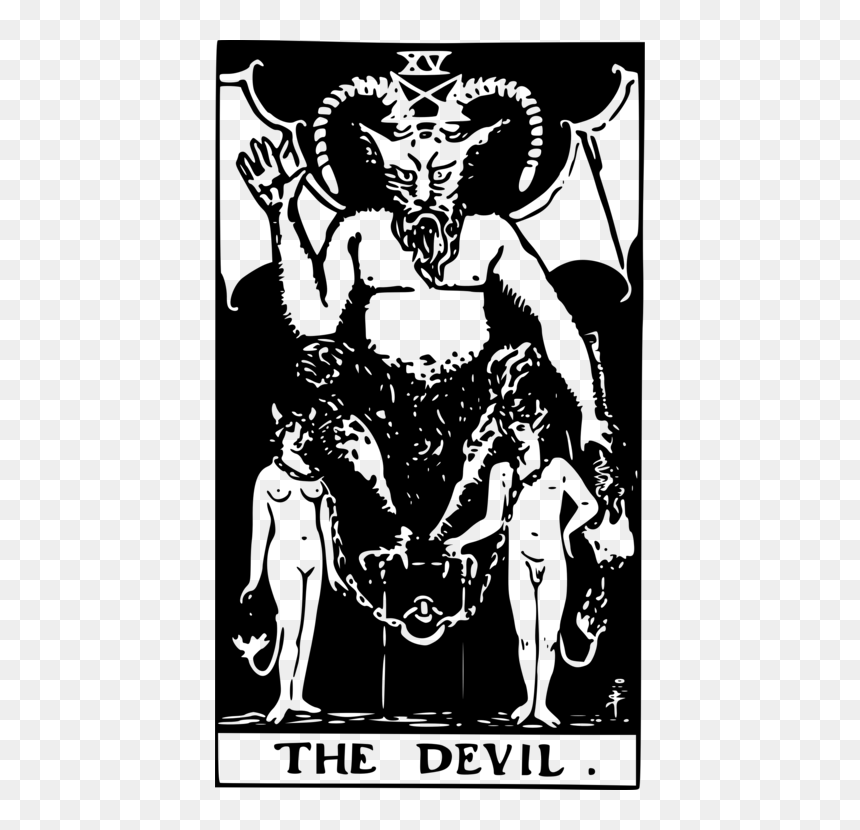 Human Behavior,monochrome Photography,art - Black And White Tarot Devil, HD Png Download - sigil of lucifer png