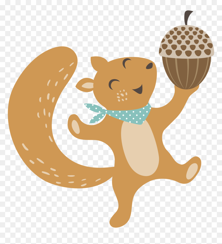 Squirrel Woodland And Forest Animals Thanksgiving - Png Woodland Animals Vector, Transparent Png - forest animals png