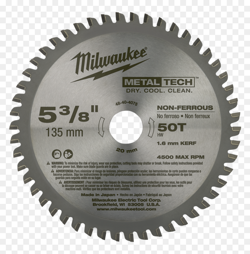 135mm 50 Teeth Non Ferrous Metal Circular Saw Blade - Circular Saw Blade Bosch, HD Png Download - circular saw blade png