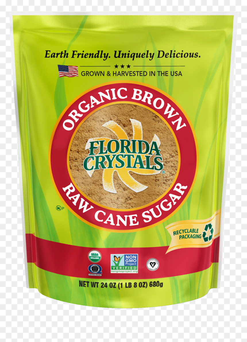 Florida Crystals Organic Raw Cane Sugar, HD Png Download - brown sugar png