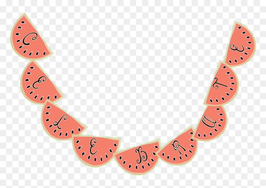 Watermelon Celebrate Banner From Mandy"s Party Printables - Watermelon, HD Png Download - watermelon emoji png