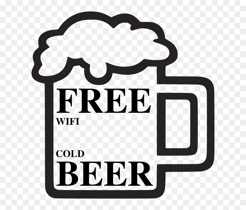 Transparent Free Wifi Png, Png Download - beer silhouette png