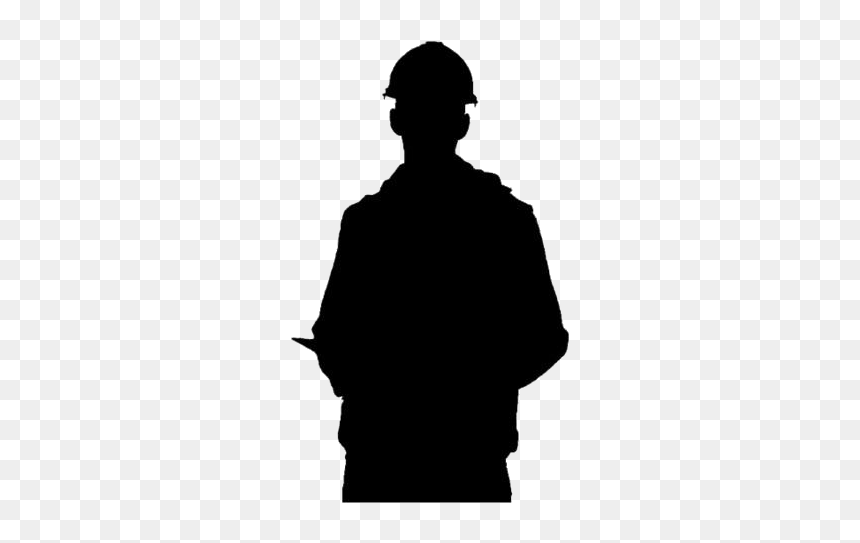 Male Construction Worker Silhouette Transparent Background - Silhouette, HD Png Download - construction silhouette png