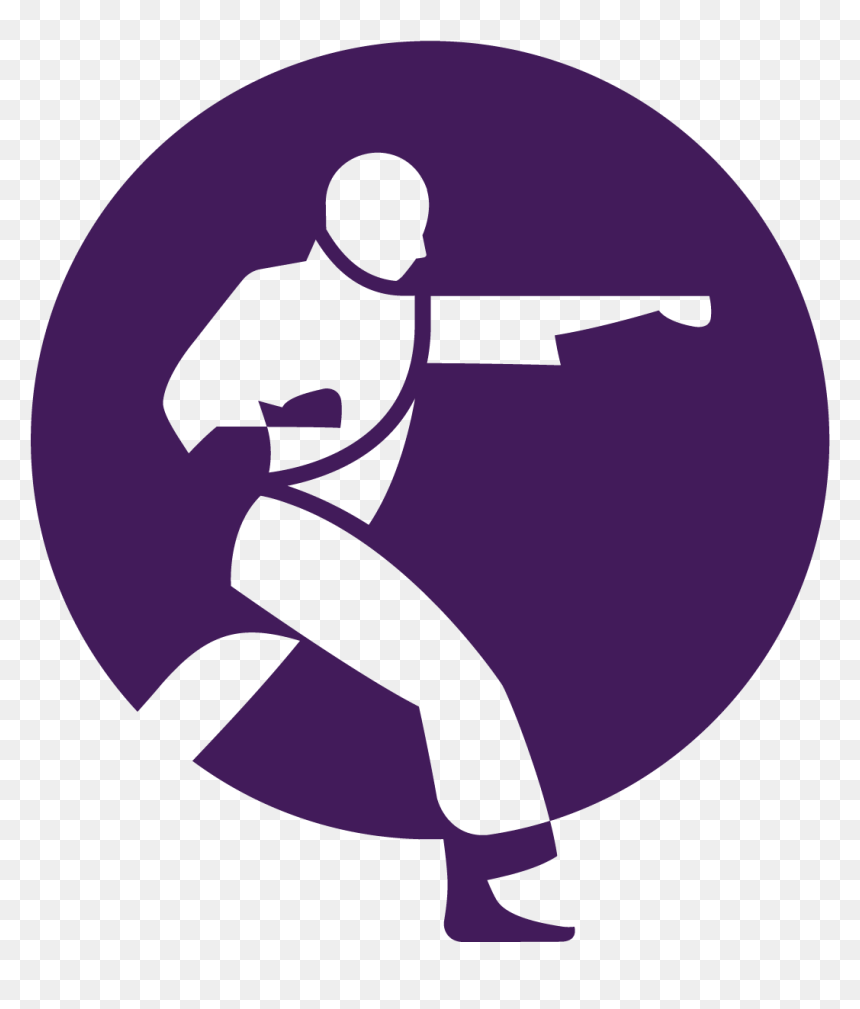 Silhouette Karate Large Bakupurple - Symbol For Karate, HD Png Download - karate silhouette png
