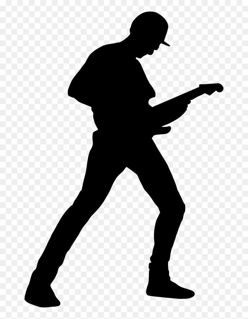9 Electric Guitar Player Silhouette - Guitar Player Silhouette Png, Transparent Png - soccer player silhouette png