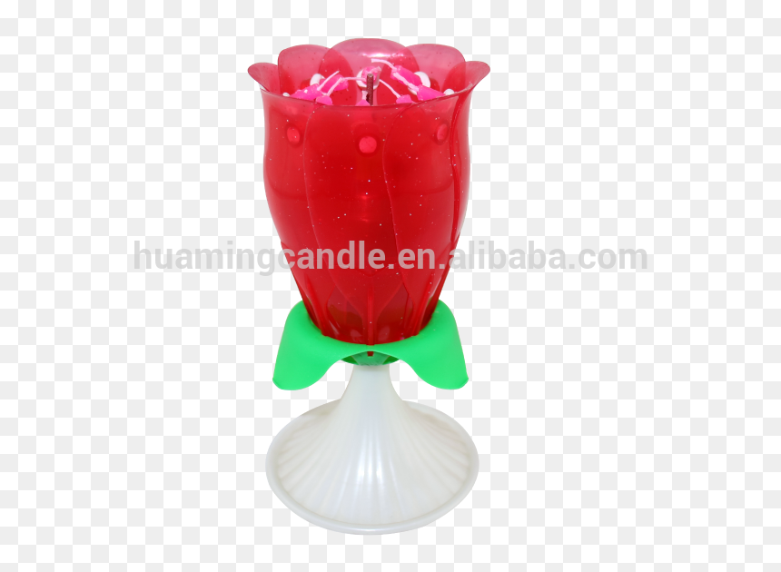 Rose Unrotate Flower Shape Music Birthday Candle - Vase, HD Png Download - flower shape png