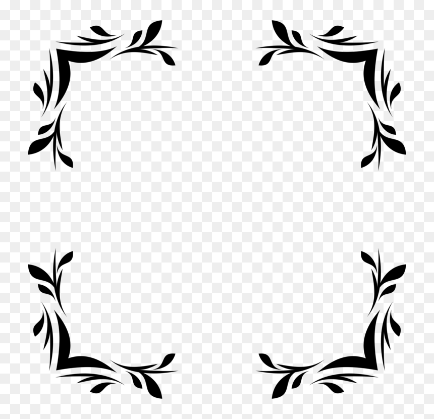 Line Art,plant,stencil, HD Png Download - flower shape png