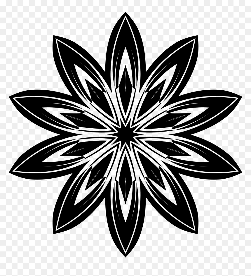 Arbitrary Flower Silhouette Clip Arts - Mandala Stencils, HD Png Download - flower shape png