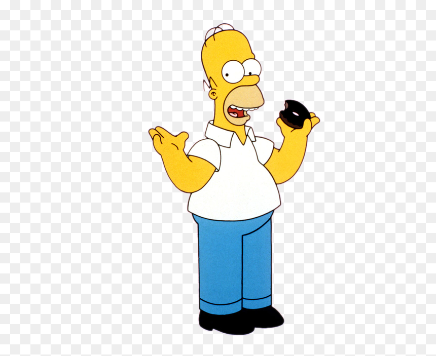 Cartoon,clip - Homer Simpson Chocolate Donut, HD Png Download - cartoon tv png