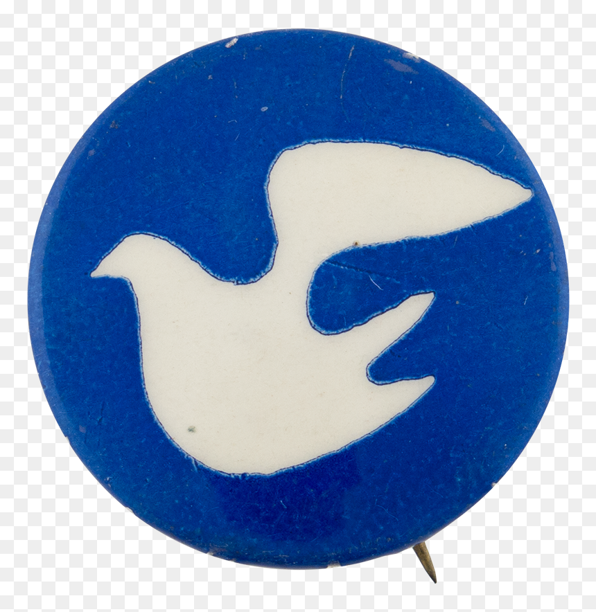 Peace Dove Dark Blue Cause Button Museum - Crescent, HD Png Download - dove with olive branch png