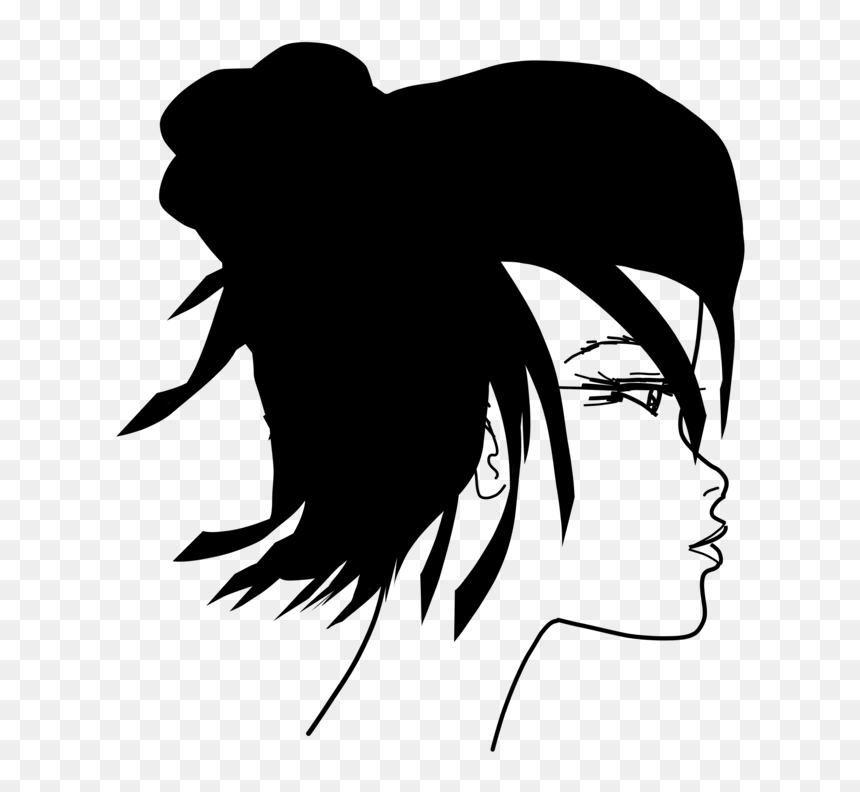 Black Hair Silhouette, HD Png Download - rage face png